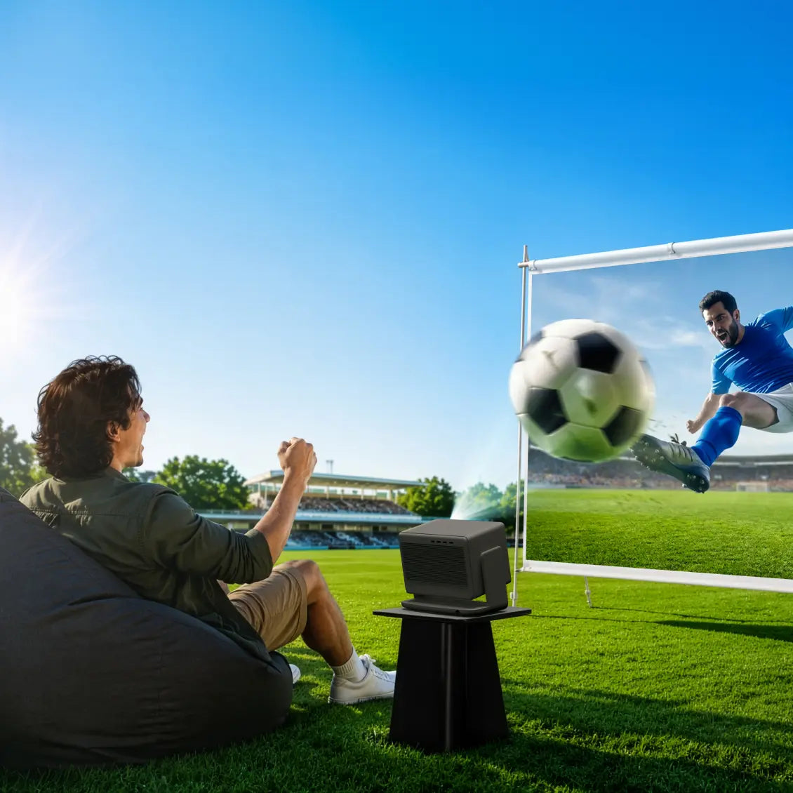 Großes Spiel, noch größeres Bild: Sonderangebote für Beamer zum bevorstehenden Fußballturnier